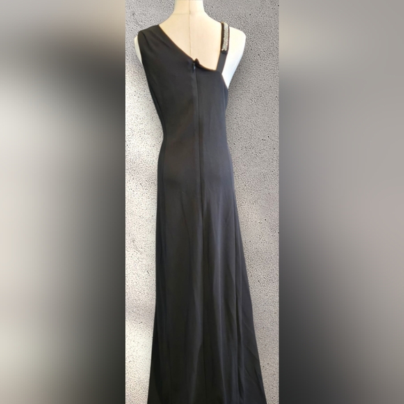 Torrid Black Crepe One-Shoulder Dress with Rhinestone Embellishments - Picture 2 of 10